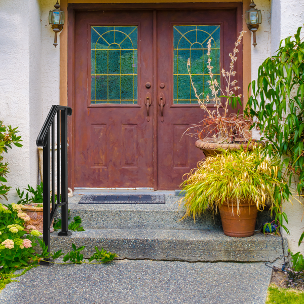 【同款编码：21862947  70638141】哑光黑色 1阶 庭院楼梯扶手-16