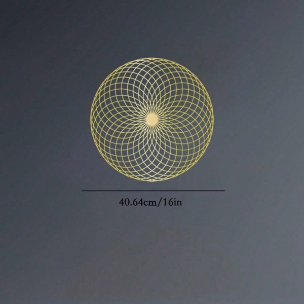 Round Iron Spiral Geometric Wall Art,Luxury Metal 3D Wall Decor,Modern Minimalist Living Room Accent (TikTok, Temu: Self-pickup available)-2