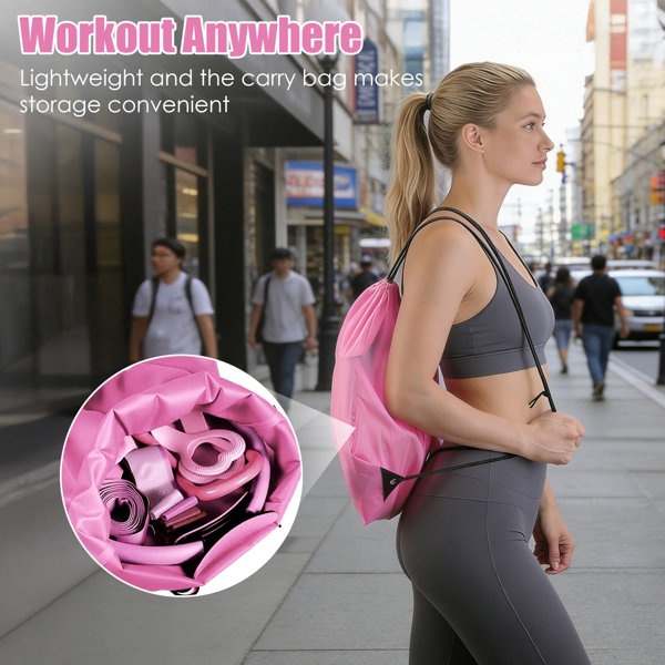 （自提可发加拿大，temu&tk下自提单）14件全能普拉提套装，含普拉提环、瑜伽球、阻力带及收纳袋，适用于家庭健身房与旅行的全身锻炼器材-10