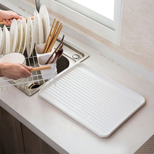 厨房碗碟沥水架 铁艺 单层 白色-7