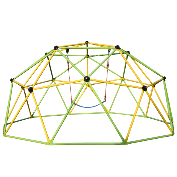 10英尺攀登圆顶儿童丛林健身房适用于公园圆顶登山者与摇摆游乐场设备，绿色-3