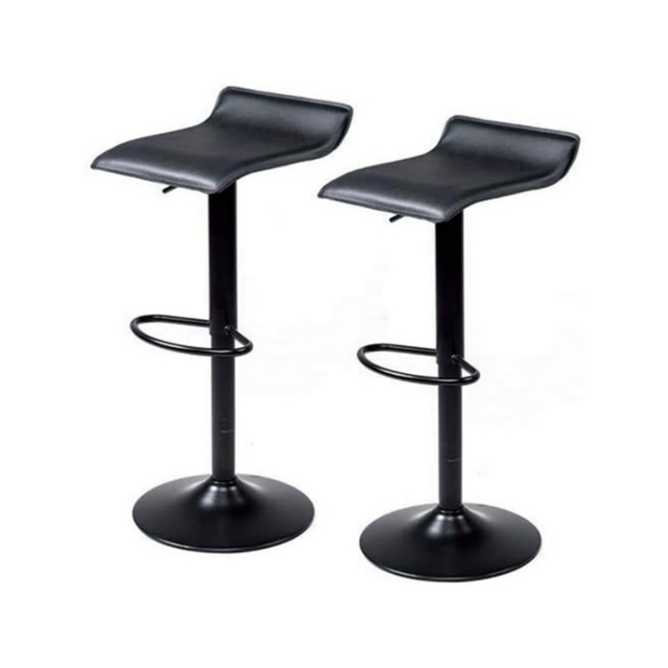 椅子 吧台椅 L字型短靠背 黑色 2个装 131309-1