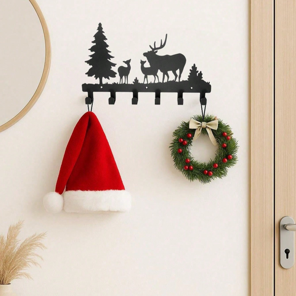 CIFbuy™ 乡村木制动物衣帽架 树桩熊鹿挂钩浴室玄关装饰（TikTok、temu下自提）-2