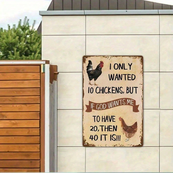 CIFbuy8x12 英寸 ( 20.3x30.5cm )复古风乡村风铝合金标牌FarmhouseChicken（TikTok、temu下自提）-4