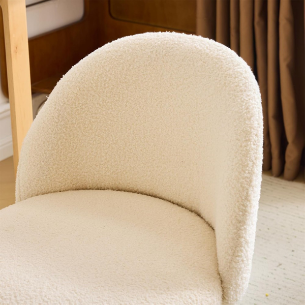 椅子 糖果转椅 泰迪绒 带轮子 米白-6