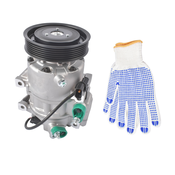 汽车空调压缩机 A/C Compressor with Clutch Fits for Hyundai Genesis 3.8 Sedan 4-Door 2009-2014 V6 3.8L 6-Groove Pulley 977013M001 977013M000-2