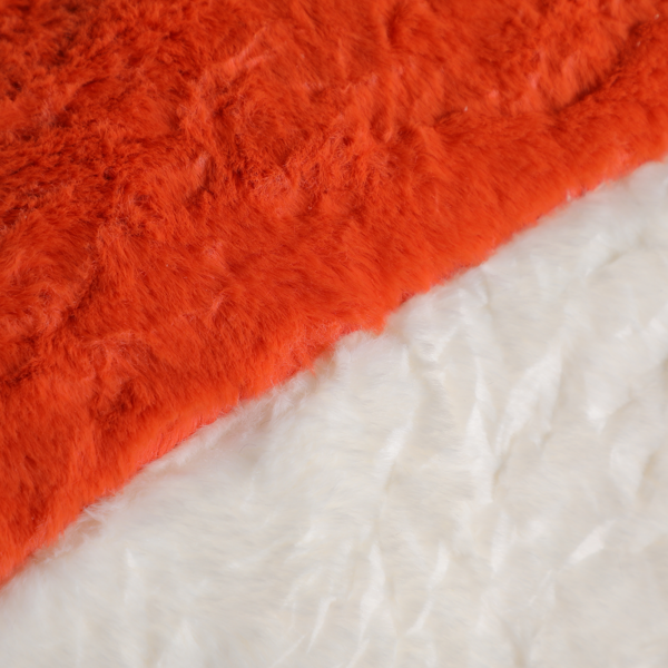 超大豆袋椅、填充海绵丝的多色人造毛皮沙发、客厅大沙发、无需组装、黑色+白色+橙色-8