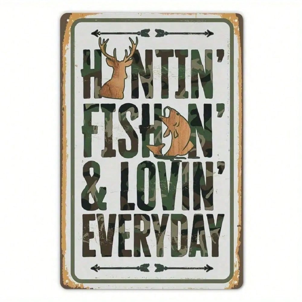 CIFbuy8x12 英寸 ( 20.3x30.5cm )复古风乡村风铝合金标牌Fishing（TikTok、temu下自提）-7