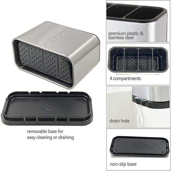 厨房餐具收纳盒存储架勺架叉子筷子排水存储盒-4