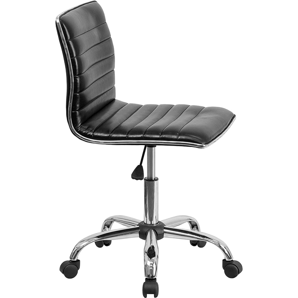 椅子 电脑椅 L型无扶手 黑色 SF-5801 皮质 黑灰PU轮 131337-3