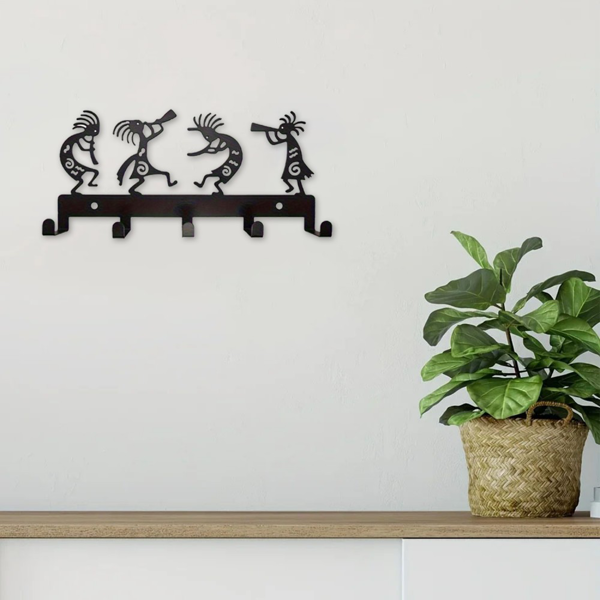 CIFbuy™ 哥特黑金属壁挂衣帽架 复古节日收纳装饰架（TikTok、temu下自提）-6