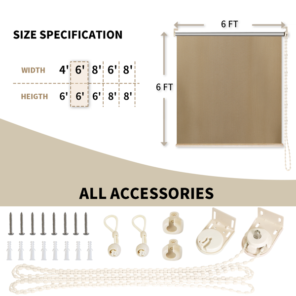 7'X8' 芝麻色HDPE拼接卷帘-10