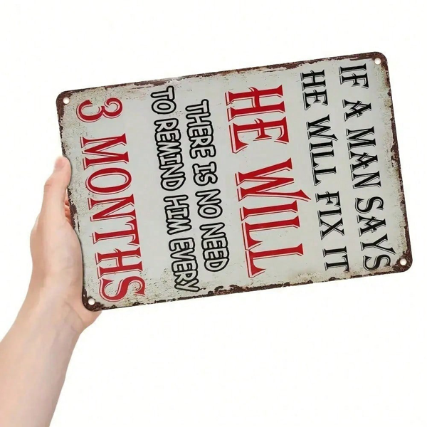 CIFbuy8x12 英寸 ( 20.3x30.5cm )复古风怀旧风铝合金标牌适用于男士空间（TikTok、temu下自提）-3