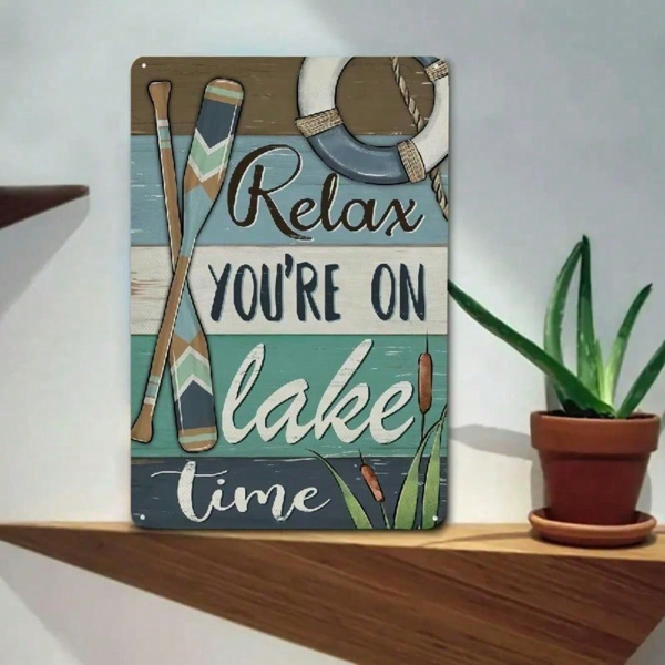 CIFbuy8x12 英寸 ( 20.3x30.5cm )复古风乡村风铝合金标牌FarmhouseFishing（TikTok、temu下自提）-2