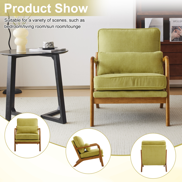 1pcs款 矮扶手椅 65*80*78cm 条绒 橄榄绿 室内休闲椅-6