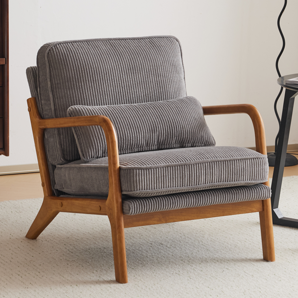 1pcs款 矮扶手椅 65*80*78cm 条绒 浅灰色 室内休闲椅-9