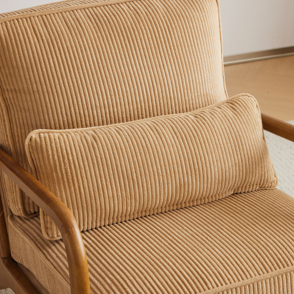 1pcs款 矮扶手椅 65*80*78cm 条绒 卡其色 室内休闲椅-16