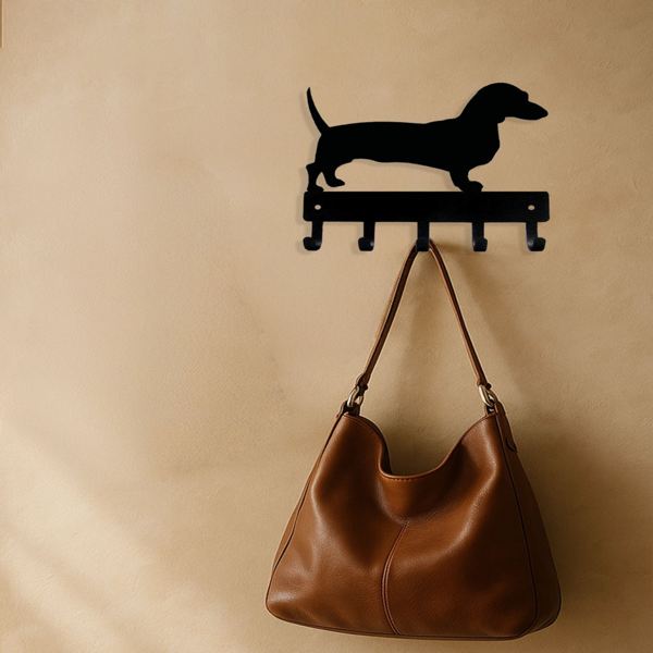 CIFbuy™ 腊肠犬造型钥匙架 双尺寸铁艺壁挂装饰（TikTok、temu下自提）-2