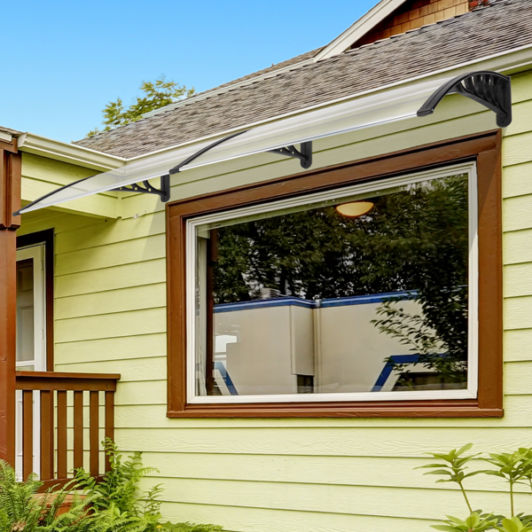 80*38in 透明板黑色支架 雨篷 塑料支架 阳光板 前后铝条（99972412同款）-37