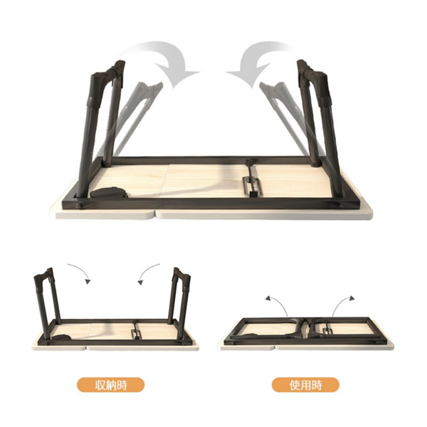 桌子 床上折叠桌 5档升降 浅胡桃色-4