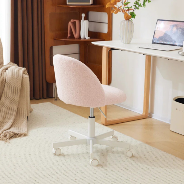 椅子 糖果转椅 泰迪绒 带轮子 浅粉-4