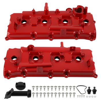 铝制红色气门室盖，适用于日产 Armada、Titan、Pathfinder 和英菲尼迪 QX56 5.6L 车型（2004-2016 款）