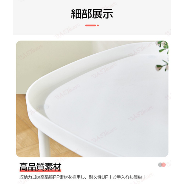 推车置物架 二层 黑 移动小边几 4塑料轮带刹车-4