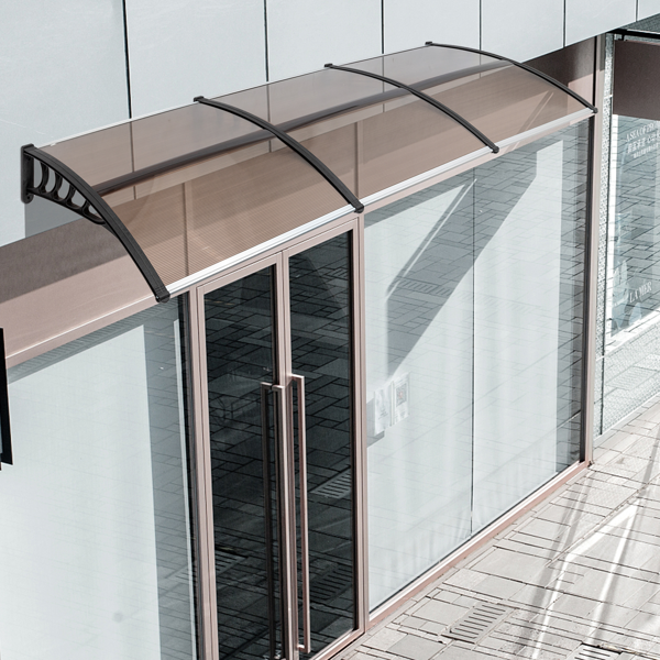 120*38in 棕色板黑色支架 雨篷 塑料支架 阳光板 前后铝条-21