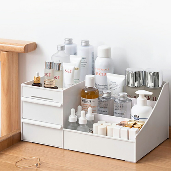 化妆品收纳盒 抽屉式 特大号 白色-1