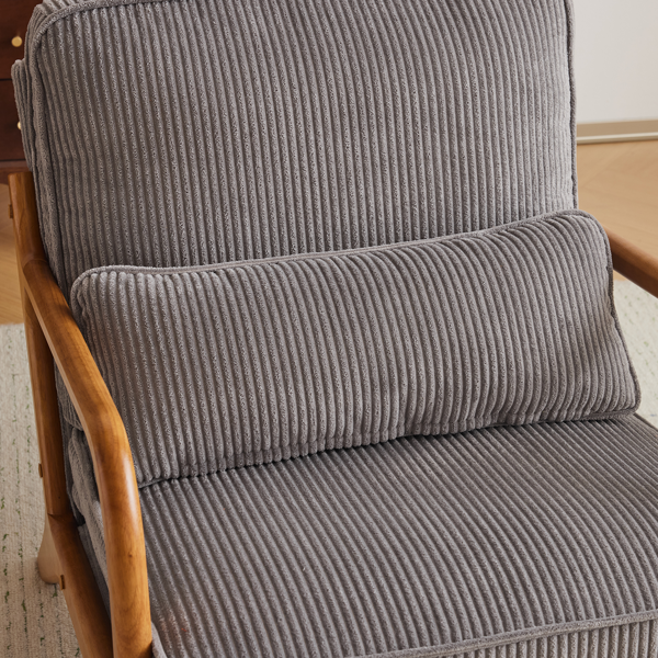 1pcs款 矮扶手椅 65*80*78cm 条绒 浅灰色 室内休闲椅-19