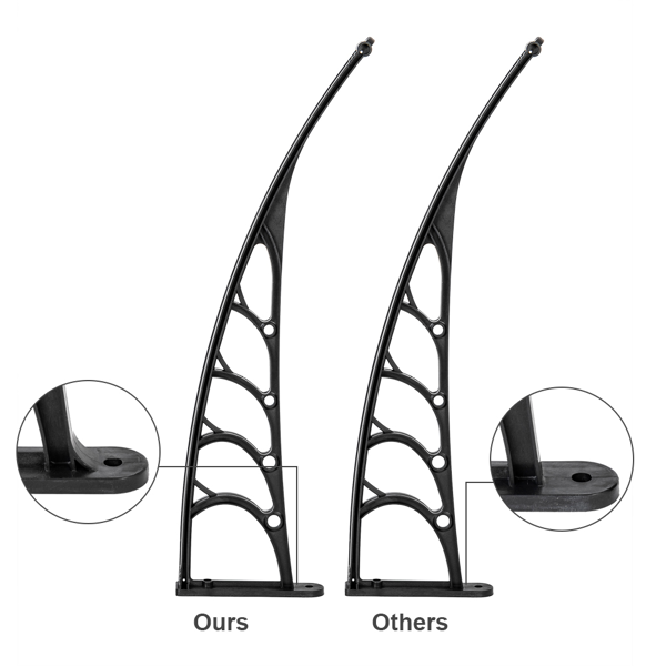 80*38in 透明板黑色支架 雨篷 塑料支架 阳光板 前后铝条（99972412同款）-5