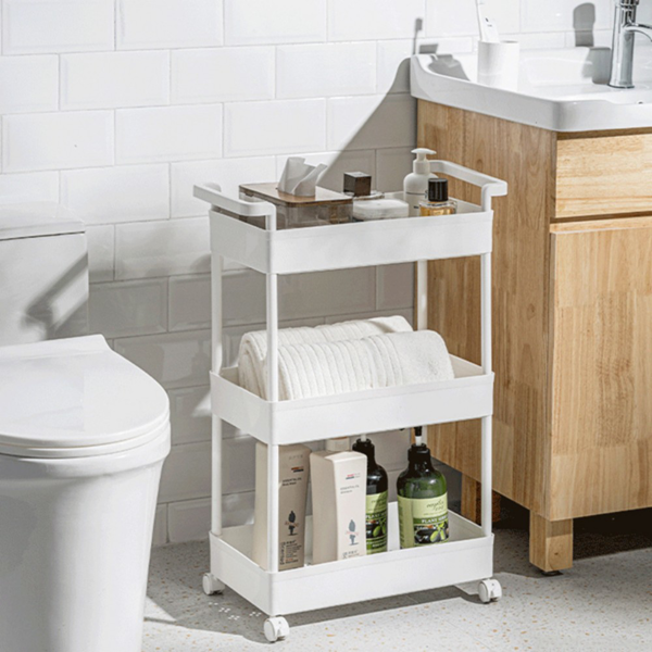 推车置物架 宽22cm 三层 白色 大号6104-1