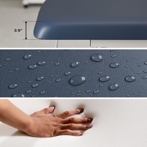 专业固定式按摩床，550磅重型宽幅治疗检查床，靠背可调，可拆卸头枕，底部储物架及毛巾挂钩，蓝色款-5