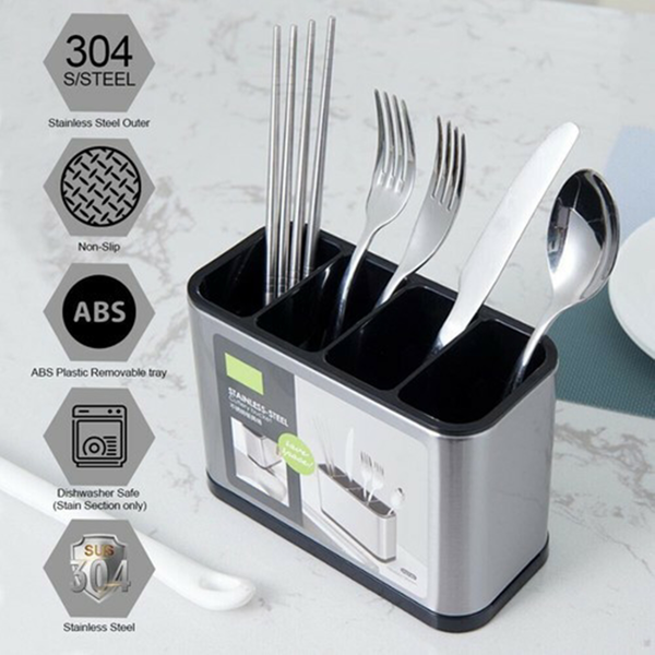 厨房餐具收纳盒存储架勺架叉子筷子排水存储盒-5