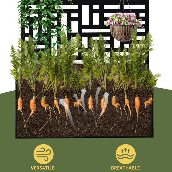 【同款编码：96402386】91.5*38*180CM 3层网格拆装式铁花架种植筐 黑色 铁种植-13