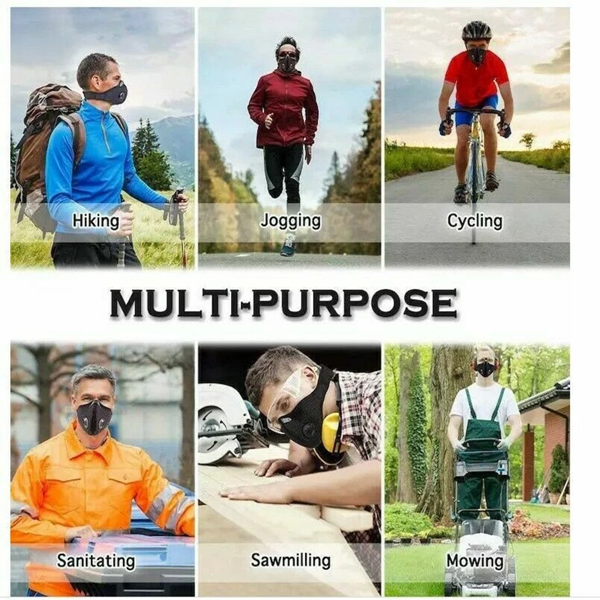 可重复使用的半面罩带过滤器的自行车户外运动面罩灰色-8