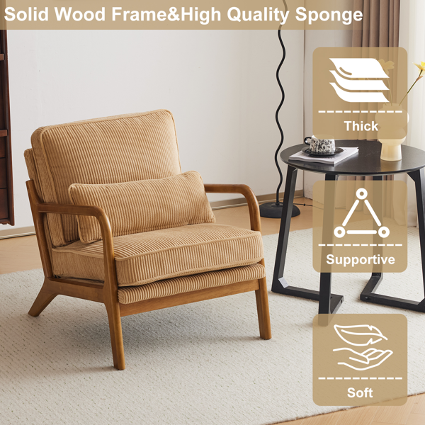 1pcs款 矮扶手椅 65*80*78cm 条绒 卡其色 室内休闲椅-2