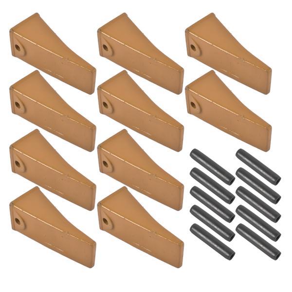 斗齿 10 Pack X156L Dirt Teeth Bucket Teeth Long w/ 10 Pack P156 Roll Pins Alloy Steel Fits for Skid Steer Mini Excavators Digging Buckets-3
