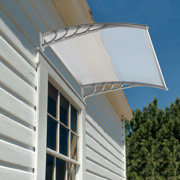 40*38in 透明板灰色支架 雨篷 塑料支架 阳光板 前后铝条-36