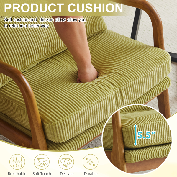 1pcs款 矮扶手椅 65*80*78cm 条绒 橄榄绿 室内休闲椅-3