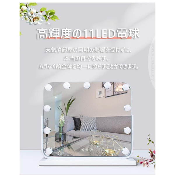灯泡镜 MR-L616 11颗灯泡 三键三色 白色-6