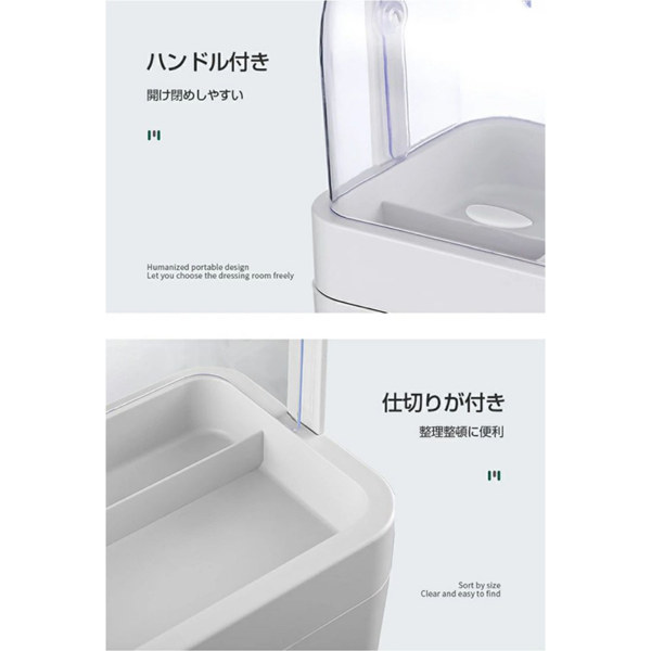 桌面收纳盒 化妆品置物架 小号 白色-3