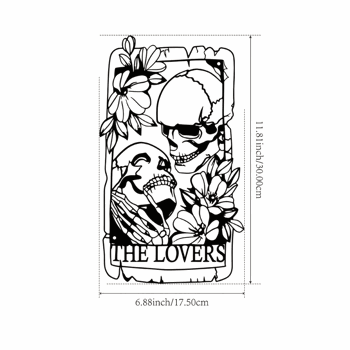 CIFbuy™ 铁艺骷髅恋人塔罗牌装饰画，暗黑风墙面挂饰，潮流主题家居软装（在 TikTok、temu 下可自提）
