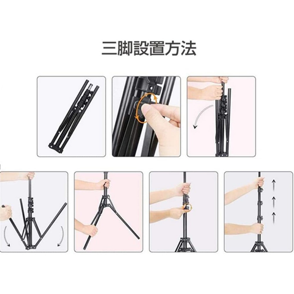 补光灯 反折叠 10寸灯+云台+软管手机夹+手机夹+170cm灯架-8