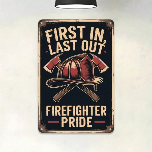 CIFbuy8x12 英寸 ( 20.3x30.5cm )复古风铝合金标牌Firefighter适用于家居、酒吧、车库（TikTok、temu下自提）-2