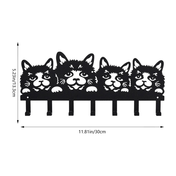 CIFbuy™ 猫咪墙钩 铁艺钥匙衣物收纳装饰架（TikTok、temu下自提）-1