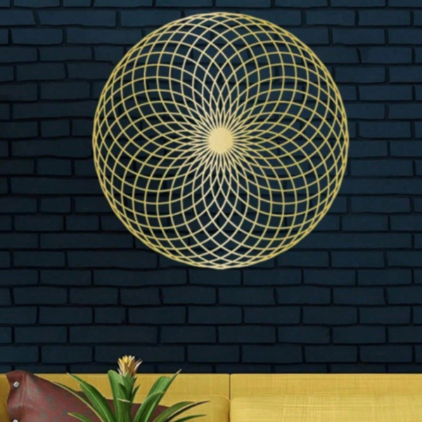 Round Iron Spiral Geometric Wall Art,Luxury Metal 3D Wall Decor,Modern Minimalist Living Room Accent (TikTok, Temu: Self-pickup available)-6