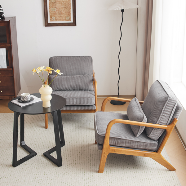 1pcs款 矮扶手椅 65*80*78cm 条绒 浅灰色 室内休闲椅-25