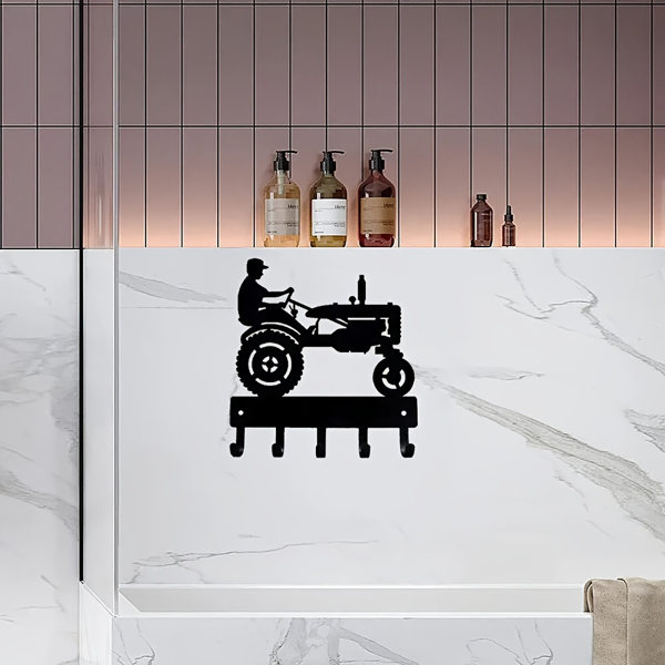 CIFbuy™ 田园农夫拖拉机金属墙饰 六寸钥匙收纳架（TikTok、temu下自提）-3