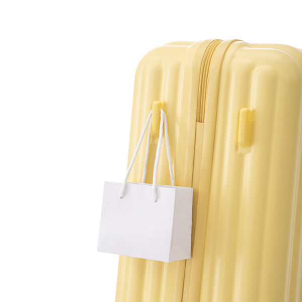 20英寸/24英寸/28英寸三件套ABS材质万向轮拉杆箱，登机箱，带杯架、USB接口和手机支架（黄色）-11